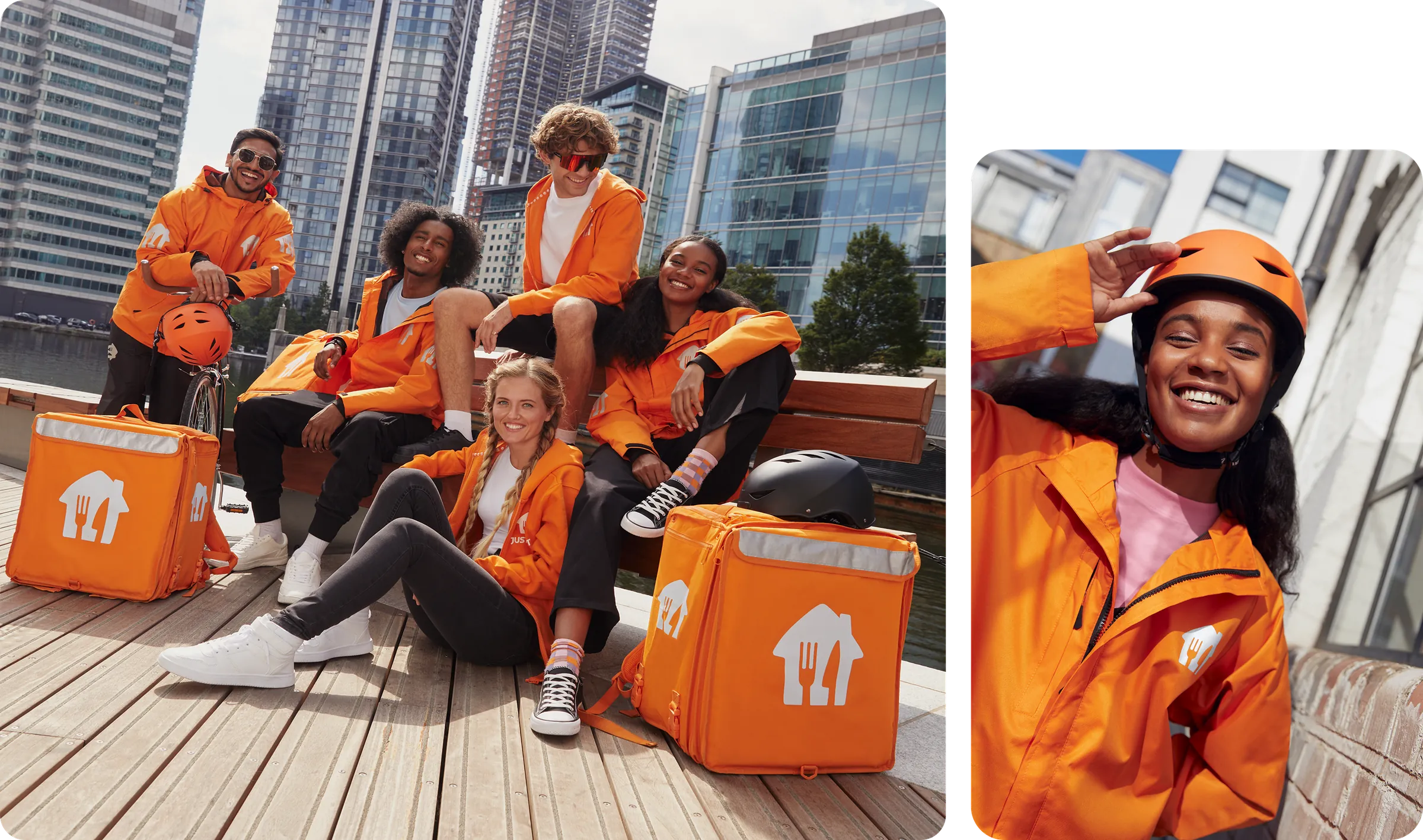 Takeaway courier recruitment hero imagery from the case study.