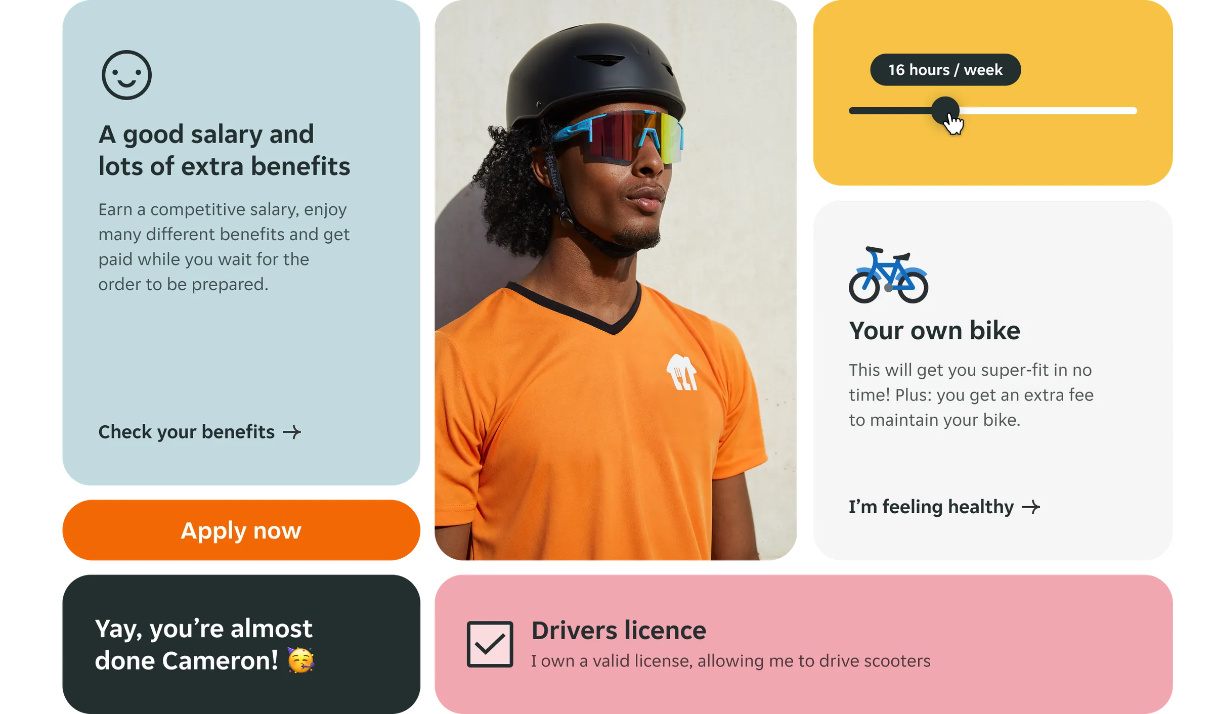 Takeaway wireframe and component structure.