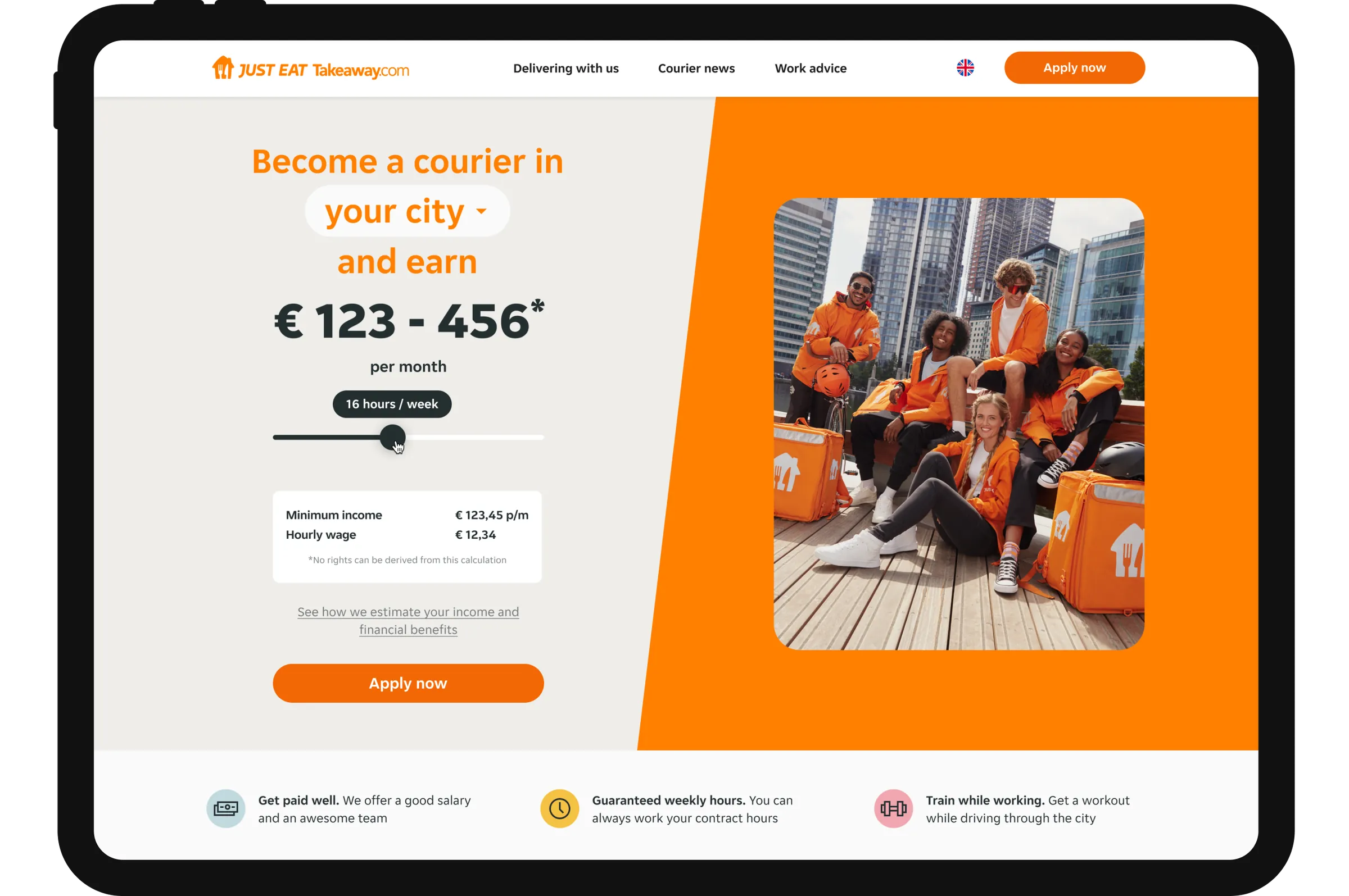 Takeaway reusable building blocks and desktop landing page.