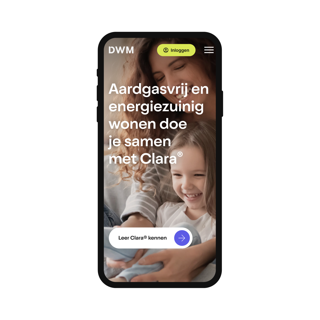De Warmte Maatschappij work shown as a mobile website composition