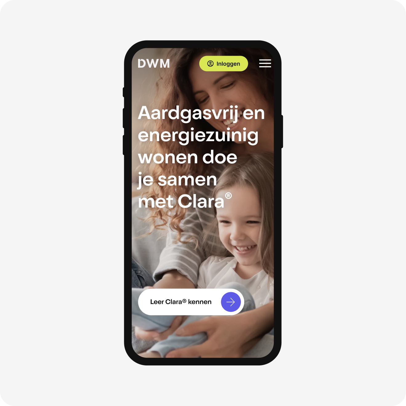 De Warmte Maatschappij work shown as a mobile website composition